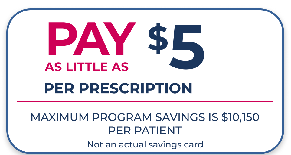 Eligible, Privately Insured Patients May Pay As Little As $5 Per Prescription; Maximum Program Savings Is $10,150 Per Patient